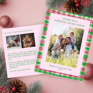 Aquarell Kariert Pink Weihnachten Custom 3 Foto