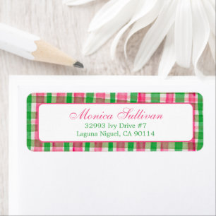 Aquarell Kariert Weihnachten CUSTOM Rücksendeadres