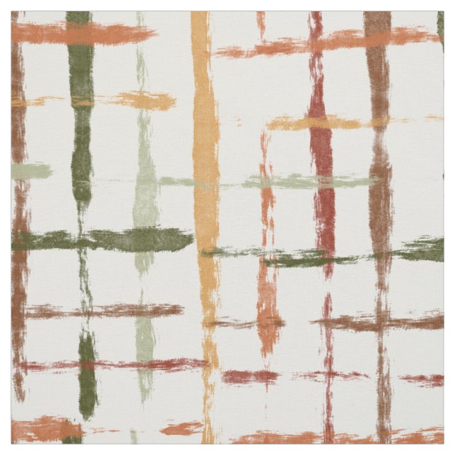 Aquarell-Karo-Muster mit chaotischen Linien Stoff (Muster)