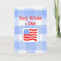 Aquarell-Karo-US-Flagge Rot Weiß Wegen Neues Baby 