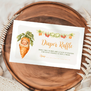 Aquarell-Karotten-Babywindel-Raffle-Lokal Gewachse Begleitkarte