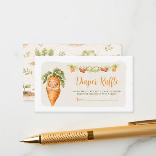 Aquarell-Karotten-Babywindel-Raffle Lokal Gewachse Begleitkarte