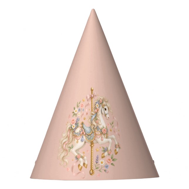 Aquarell-Karussellpferd Pariser Märchen Partyhütchen (Vorderseite)