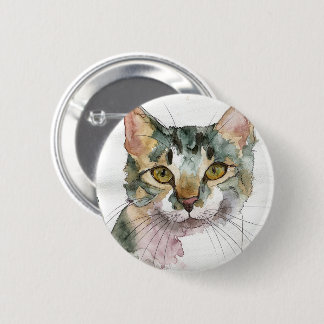 Aquarell-Katze Button