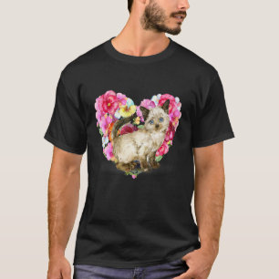 Aquarell-Katze mit Blume und Schmetterling für Ani T-Shirt