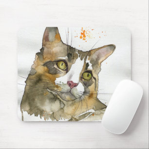 Aquarell-Katze Mousepad