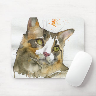 Aquarell-Katze Mousepad