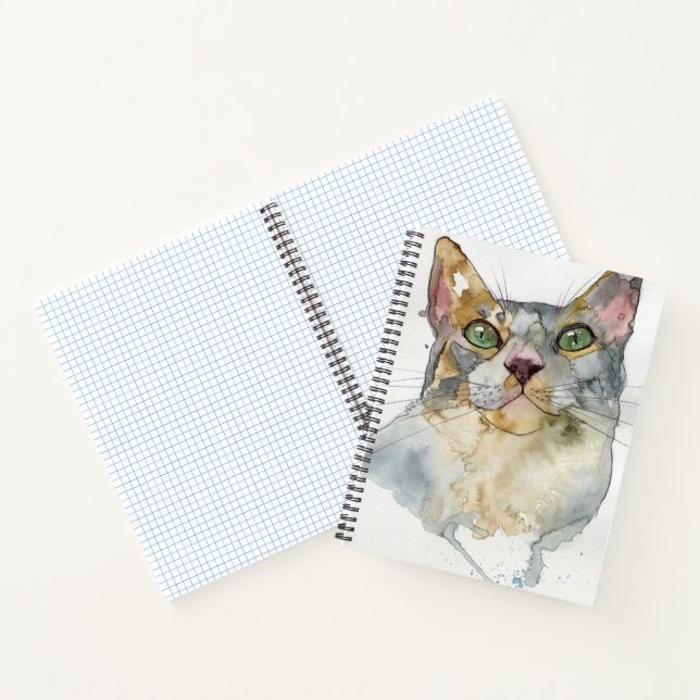 Aquarell-Katze Notizbuch (Innenseite)