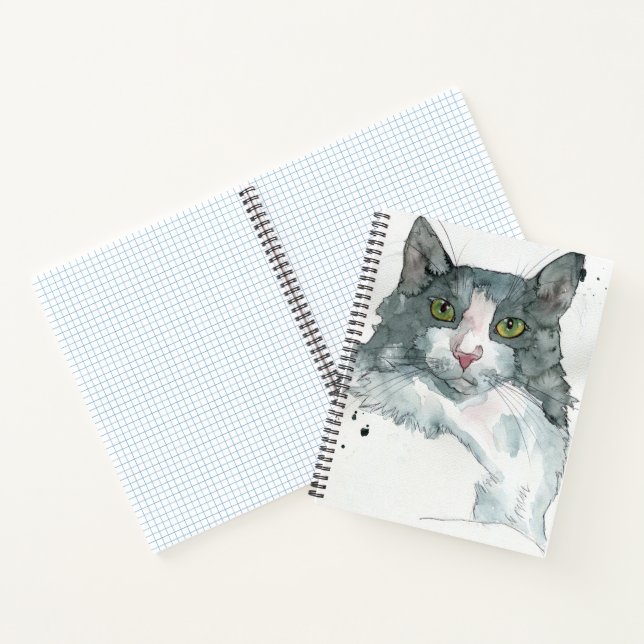Aquarell-Katze Notizbuch (Innenseite)