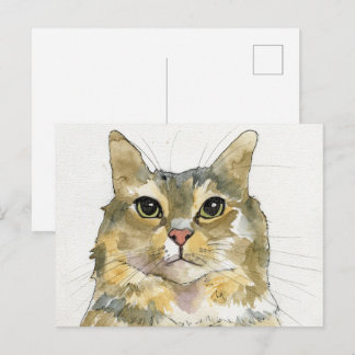 Aquarell-Katze Postkarte
