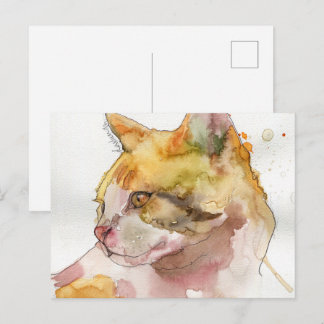 Aquarell-Katze Postkarte