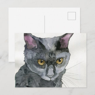 Aquarell-Katze Postkarte