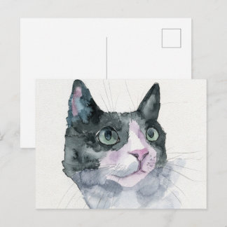 Aquarell-Katze Postkarte