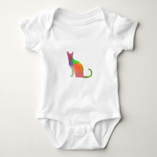 Aquarell-Katzensilhouette Baby Strampler