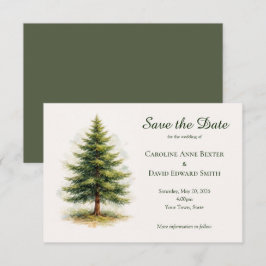 Aquarell-Kiefer-Minimalist Hochzeitseinladung vora Save The Date
