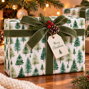 Aquarell-Kiefer Weihnachten Winter Geschenkpapier