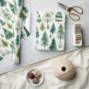 Aquarell-Kiefer Weihnachten Winter Geschenkpapier