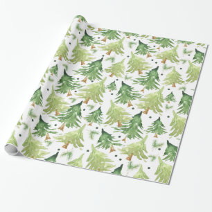 Aquarell Kiefern Modern Rustikal Geschenkpapier