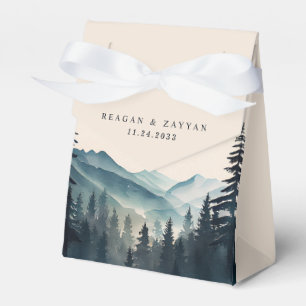 Aquarell Kiefernbaum Berghochzeit Geschenkschachtel