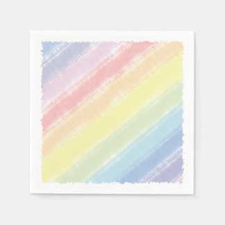 Aquarell Kinderdusche Pastel Rainbow Serviette