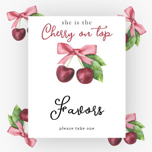 Aquarell-Kirsch-Babyparty - Geschenke Poster