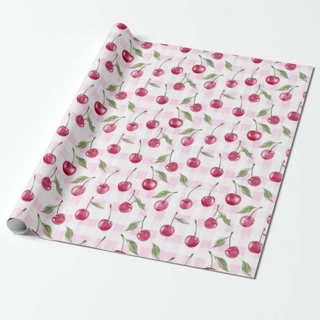 Aquarell-Kirsch-Verpackungspapier Kirsch-Geschenkv Geschenkpapier (Ungerollt)