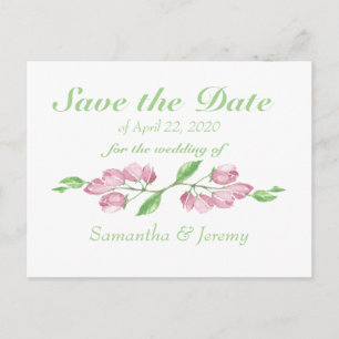 Aquarell-Kirschblüten-Florales Save-the-Date-Motiv Ankündigungspostkarte