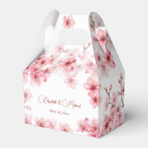 Aquarell-Kirschblüten-Hochzeit in Rosa und Weiß