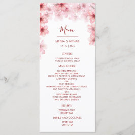 Aquarell-Kirschblüten-Hochzeit Menükarte