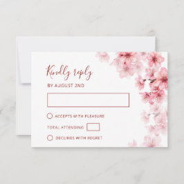 Aquarell-Kirschblüten-Hochzeit RSVP Karte