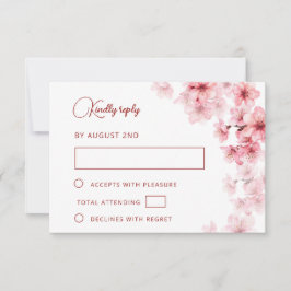 Aquarell-Kirschblüten-Hochzeit RSVP Karte