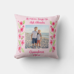 Aquarell-Kirschblüten-NONNA-Foto PERSONALISIEREN Kissen