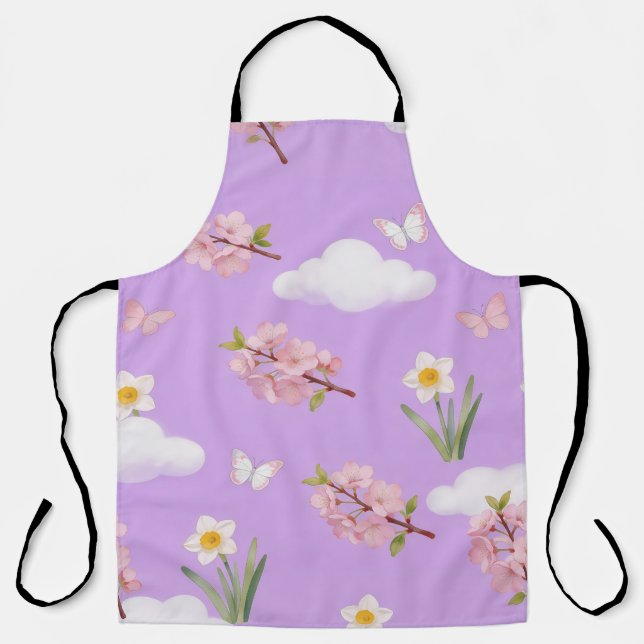 Aquarell Kirschblüten Schürze (Vorderseite)