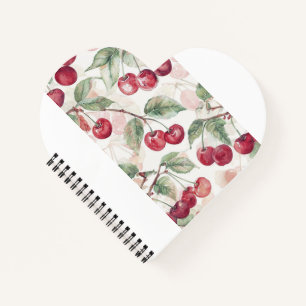 Aquarell-Kirschmuster – Botanische Fruchtkunst Notizbuch
