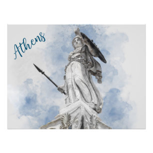 Aquarell Klassische griechische Statue Athena Foto