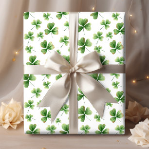 Aquarell-Kleeblatt-Muster Geschenkpapier Set