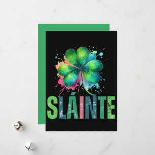 Aquarell-Kleeblatt - Sláinte - St. Patrick's Day Feiertagskarte