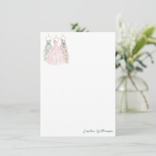 Aquarell-Kleid Mode personalisierte Korrespondenza Mitteilungskarte