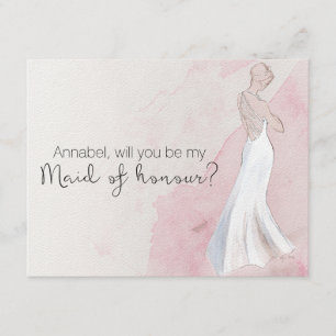 Aquarell-Kleid "sind Sie mein Mädchen der Ehre " Einladung