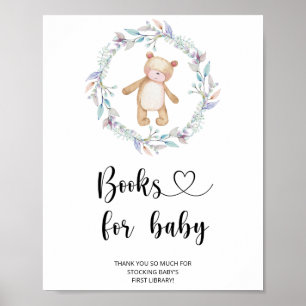 Aquarell kleiner Bär, Bücher für Baby Poster