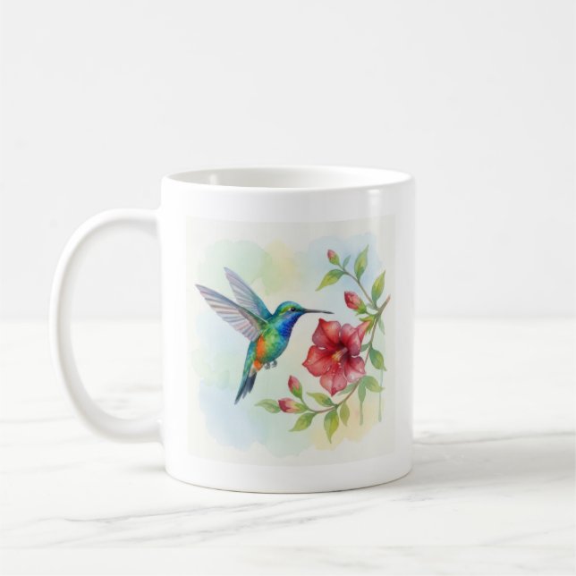 Aquarell Kleiner Kolibri Kaffeetasse (Links)