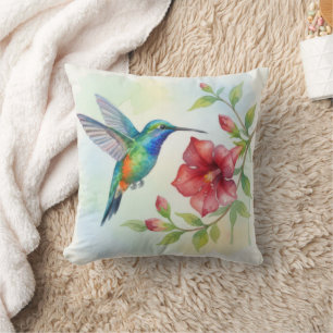 Aquarell Kleiner Kolibri Kissen