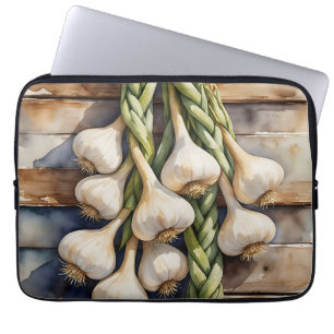 Aquarell-Knoblauchzopf Rustikal Laptopschutzhülle