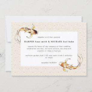 Aquarell-Koi-Fisch-Hochzeitseinladung Einladung