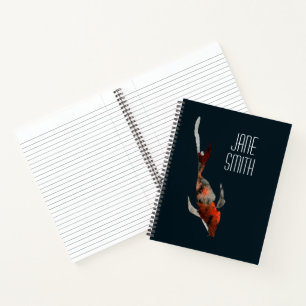 Aquarell-Koi-Fisch-Illustration Notizbuch