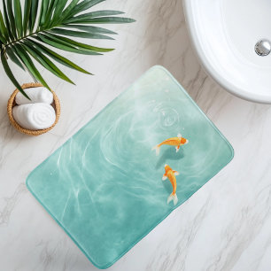 Aquarell-Koi-Fisch-Serenität Badematte