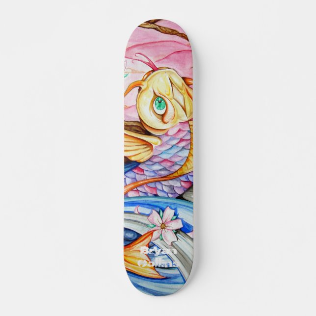 Aquarell Koi Fisch-Skateboard Skateboard (Vorne)