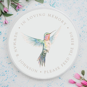 Aquarell-Kolibri-Begräbnis-Memorial  Runder Aufkleber