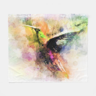 Aquarell Kolibri  Fleecedecke