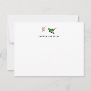 Aquarell Kolibri Personalisierte Flachkarte Mitteilungskarte